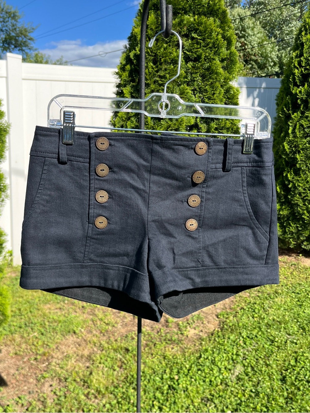 90’s Y2K Women's Forever 21 Navy Sailor Button Front Shorts